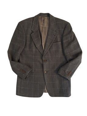 1990’s Hugo Boss “Galilei”Windowpane Modern Slim Wool Blazer